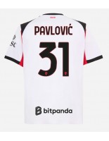 Moške Nogometnih dresov AC Milan Strahinja Pavlovic #31 Gostujoči 2025-26 Kratki rokavi